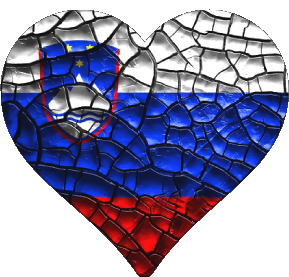 Coeur Slovénie Europe Drapeaux 