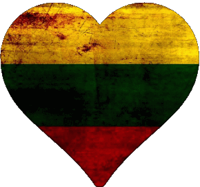 Heart Lithuania Europe Flags 