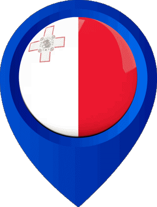 Standort-Pin Malta Europa Fahnen 