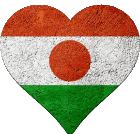 Herz Niger Afrika Fahnen 