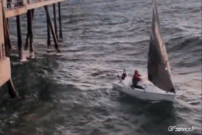 Big waves Boats Transport Humor -  Fun 