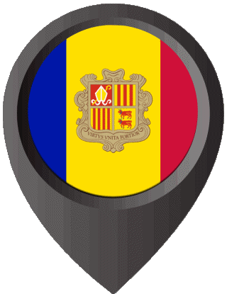 Location Pin Andorra Europe Flags 