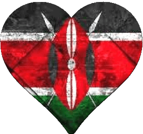Corazón Kenia África Banderas 