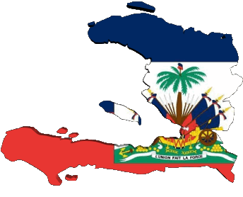 Karte Haiti Amerika Fahnen 