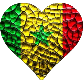 Herz Senegal Afrika Fahnen 