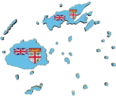 Carta Geografica Figi Oceania Bandiere 