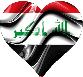 Corazón Iraq Asia Banderas 