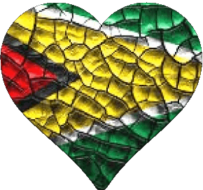 Cuore Guyana America Bandiere 