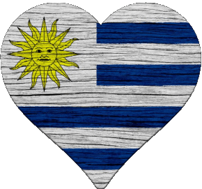 Coeur Uruguay Amériques Drapeaux 