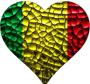 Corazón Mali África Banderas 