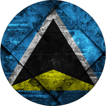 Round St. Lucia America Flags 