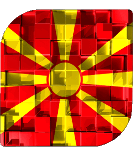 Quadrato Macedonia Europa Bandiere 