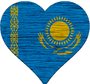 Heart Kazakhstan Asia Flags 