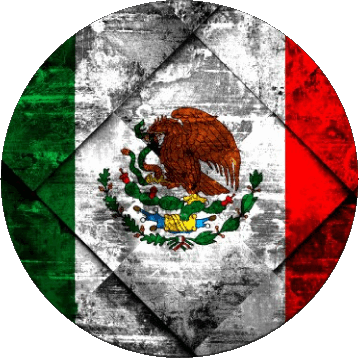 Round Mexico America Flags 