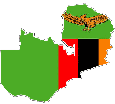 Carta Geografica Zambia Africa Bandiere 