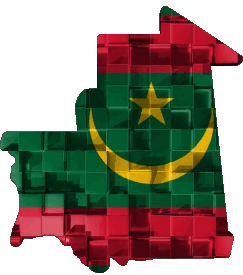 Carte Mauritanie Afrique Drapeaux 