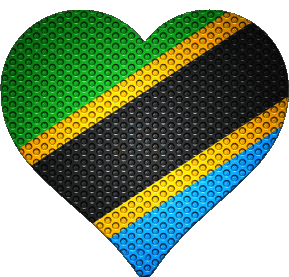 Coeur Tanzania África Banderas 