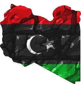 Karte Libyen Afrika Fahnen 
