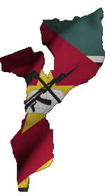 Mapa Mozambique África Banderas 