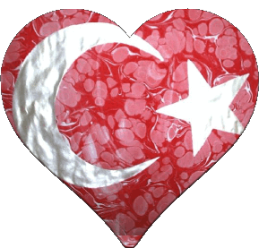 Coeur Turquie Asie Drapeaux 