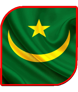 Quadrato Mauritania Africa Bandiere 