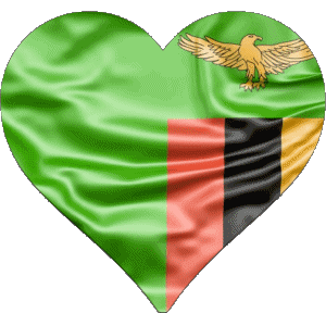 Herz Sambia Afrika Fahnen 