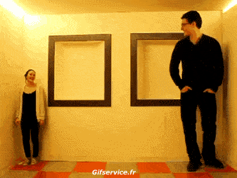 Serie 01 Illusionen - Proportionen MENSCHEN Humor -  Fun 