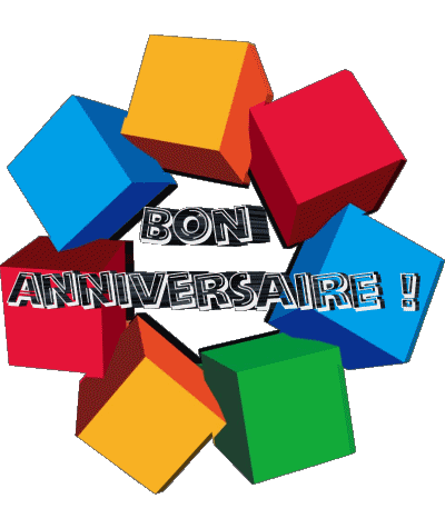 004 Sfondo trasparente Abstrait - Géométrique Bon Anniversaire Francese Messagi 