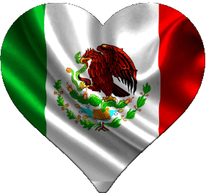 Cuore Messico America Bandiere 