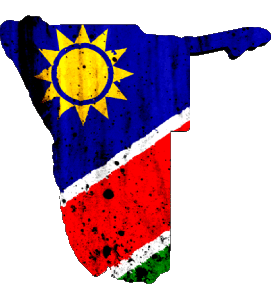 Karte Namibia Afrika Fahnen 