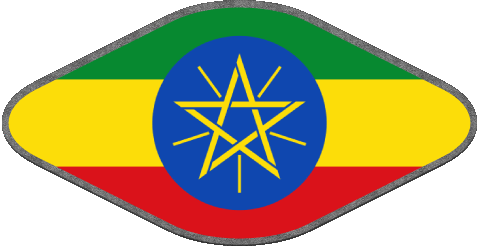 Oval 02 Äthiopien Afrika Fahnen 