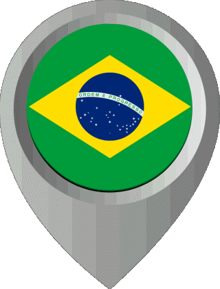 Marcador de ubicación Brasil América Banderas 