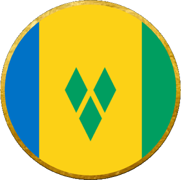 Round Saint Vincent and the Grenadines America Flags 