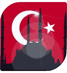 Square Turkey Asia Flags 