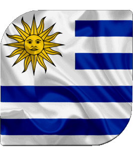 Square Uruguay America Flags 
