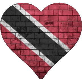 Herz Trinité et Tobago Amerika Fahnen 