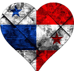 Cuore Panama America Bandiere 