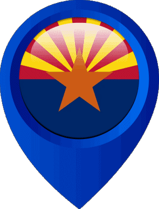 Location Pin Arizona U.S.A - States America Flags 
