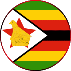 Runde Zimbabwe Afrika Fahnen 