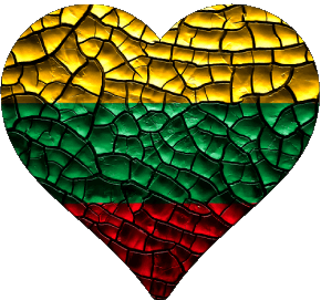 Heart Lithuania Europe Flags 