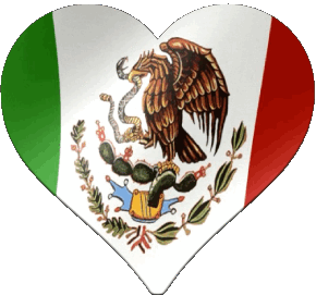 Heart Mexico America Flags 