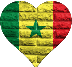 Cuore Senegal Africa Bandiere 