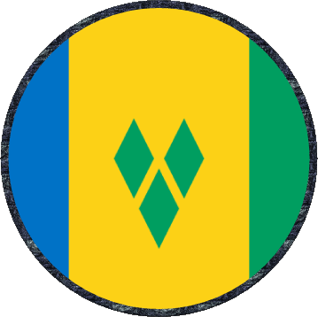 Runde St. Vincent und die Grenadinen Amerika Fahnen 