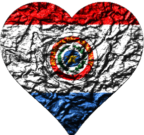 Heart Paraguay America Flags 