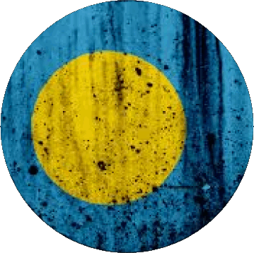 Round Palau Oceania Flags 