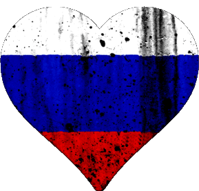 Coeur Russie Europe Drapeaux 
