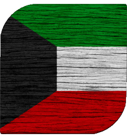 Quadrato Kuwait Asia Bandiere 