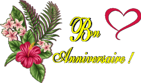 007 Sfondo trasparente Floral Bon Anniversaire Francese Messagi 