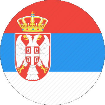 Round Serbia Europe Flags 