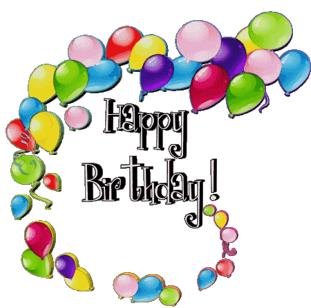 012 Balloons - Confetti Happy Birthday Inglés Mensajes 